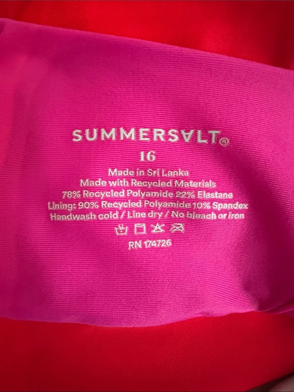 summersalt colorblock sidestroke 16 One-Shoulder Hot Pink Red white swimsuit